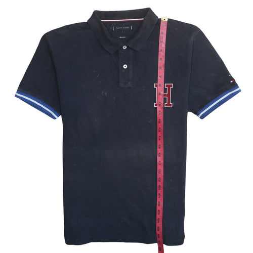Tommy Hilfiger Men's Navy Blue L Regular Fit Cotton Polo Shirt