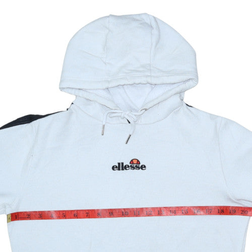Ellesse Men's White Pullover Hoodie S Logo Sports Sweatshirt