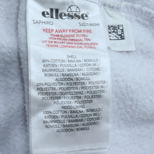 Ellesse Men's White Pullover Hoodie S Logo Sports Sweatshirt