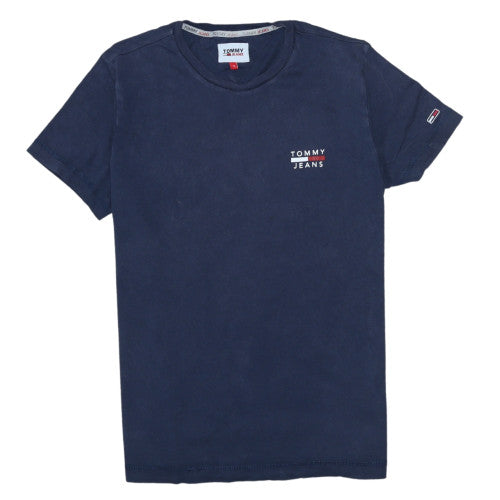 Tommy Jeans Men's Blue Cotton Crew Neck Short Sleeve T-Shirt Size S