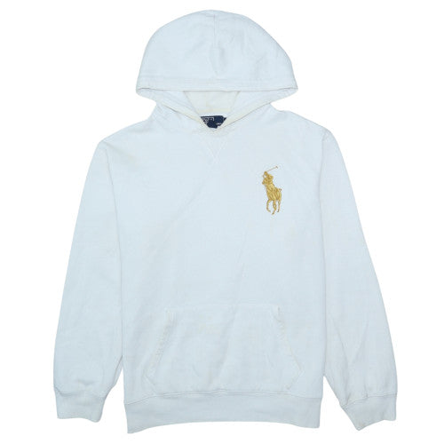 Polo Ralph Lauren Men's White 2XL Pullover Hoodie with Embroidered Logo