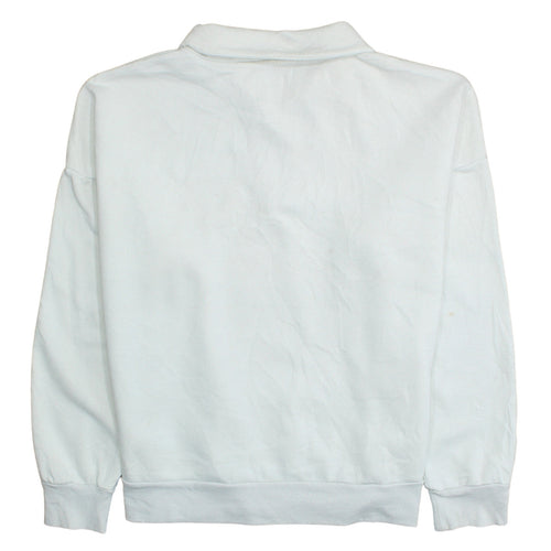 Disney Women White 1/4 Zip Sweatshirt L Mickey Mouse Team Champions