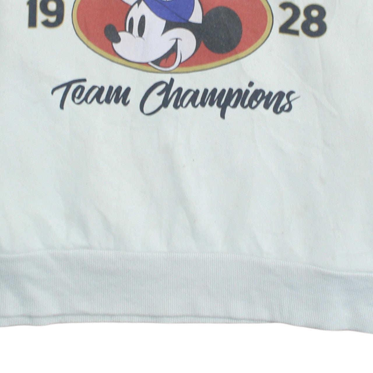 Disney Women White 1/4 Zip Sweatshirt L Mickey Mouse Team Champions