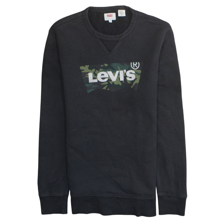 Levi's Men's Black Camouflage Logo Pullover Sweatshirt Size S