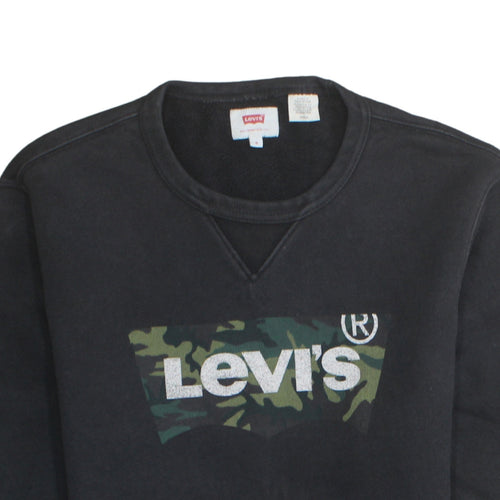 Levi's Men's Black Camouflage Logo Pullover Sweatshirt Size S