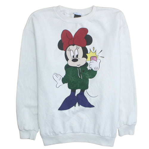 Zara Disney Women White Minnie Mouse Sweatshirt Size 10