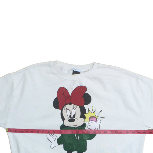 Zara Disney Women White Minnie Mouse Sweatshirt Size 10