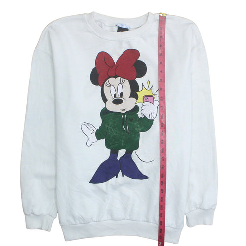 Zara Disney Women White Minnie Mouse Sweatshirt Size 10