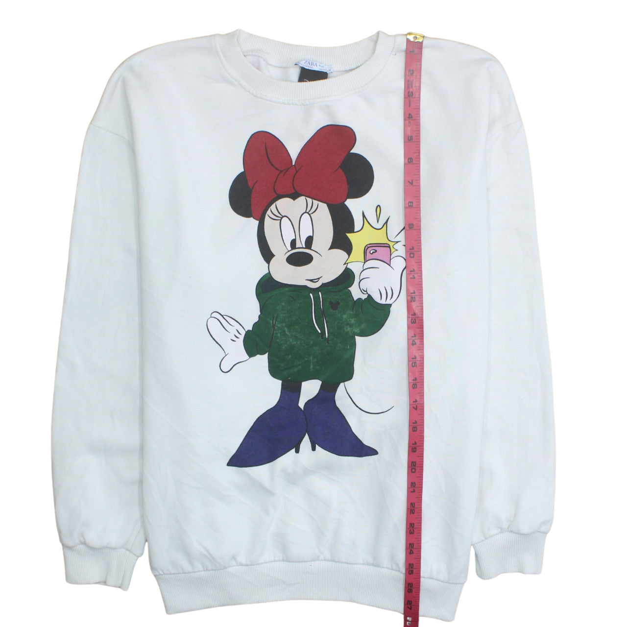 Zara Disney Women White Minnie Mouse Sweatshirt Size 10