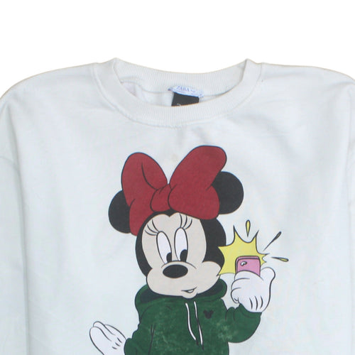 Zara Disney Women White Minnie Mouse Sweatshirt Size 10