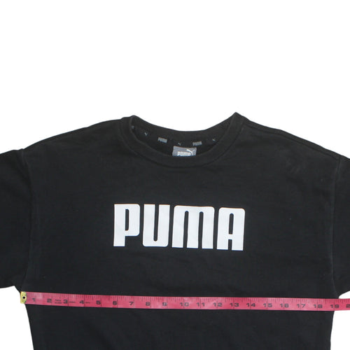 Puma Womens Black XS Pullover Sweatshirt Crew Neck Long Sleeve Casual