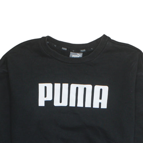 Puma Womens Black XS Pullover Sweatshirt Crew Neck Long Sleeve Casual