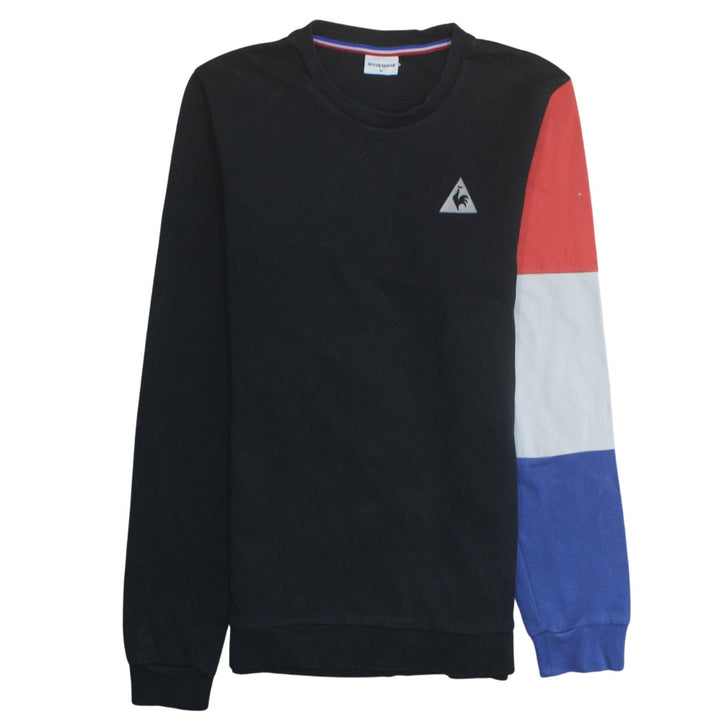 Le Coq Sportif Men's Black Tricolour Crew Neck Sweatshirt M