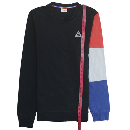 Le Coq Sportif Men's Black Tricolour Crew Neck Sweatshirt M