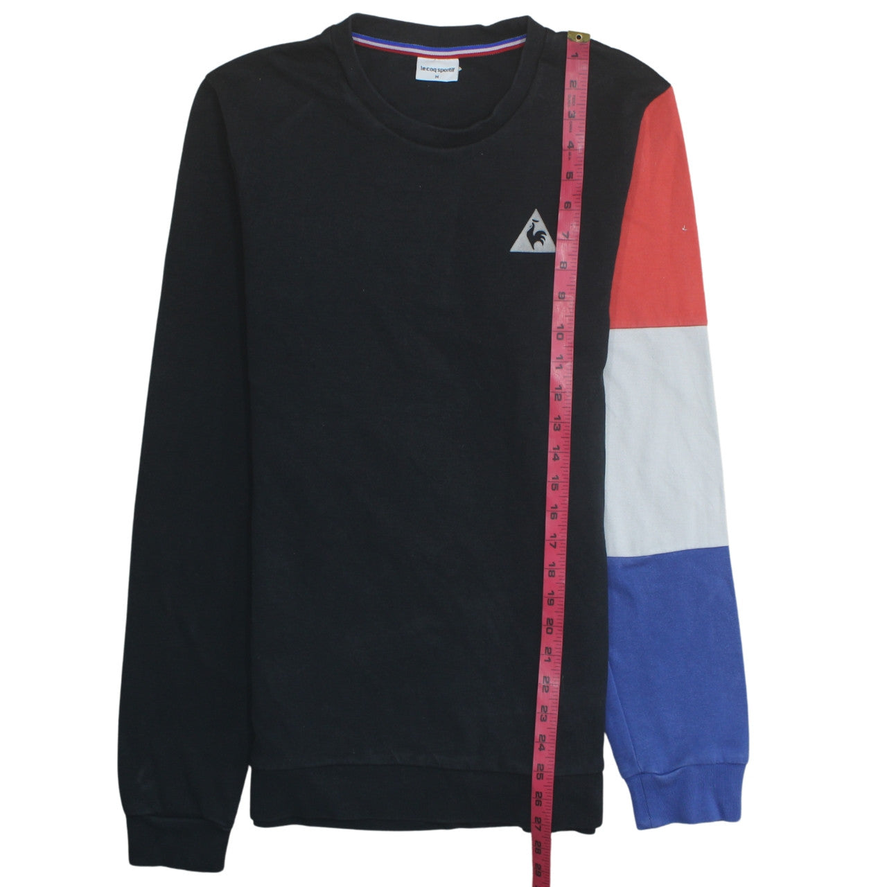 Le Coq Sportif Men's Black Tricolour Crew Neck Sweatshirt M