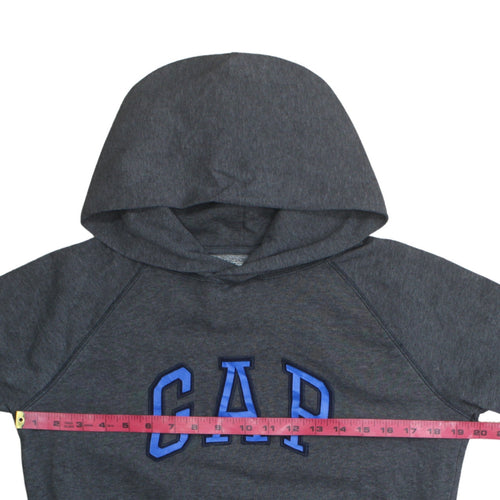 GAP Men's Grey Pullover Hoodie Small College Logo Fleece Sweatshirt