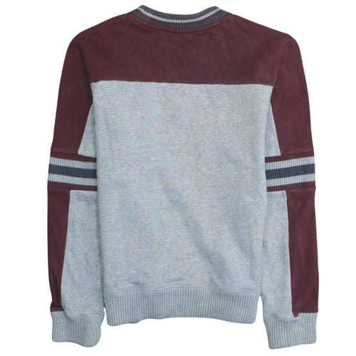 Champion Men’s Grey Burgundy Crew Neck Sweatshirt Medium Pullover Logo
