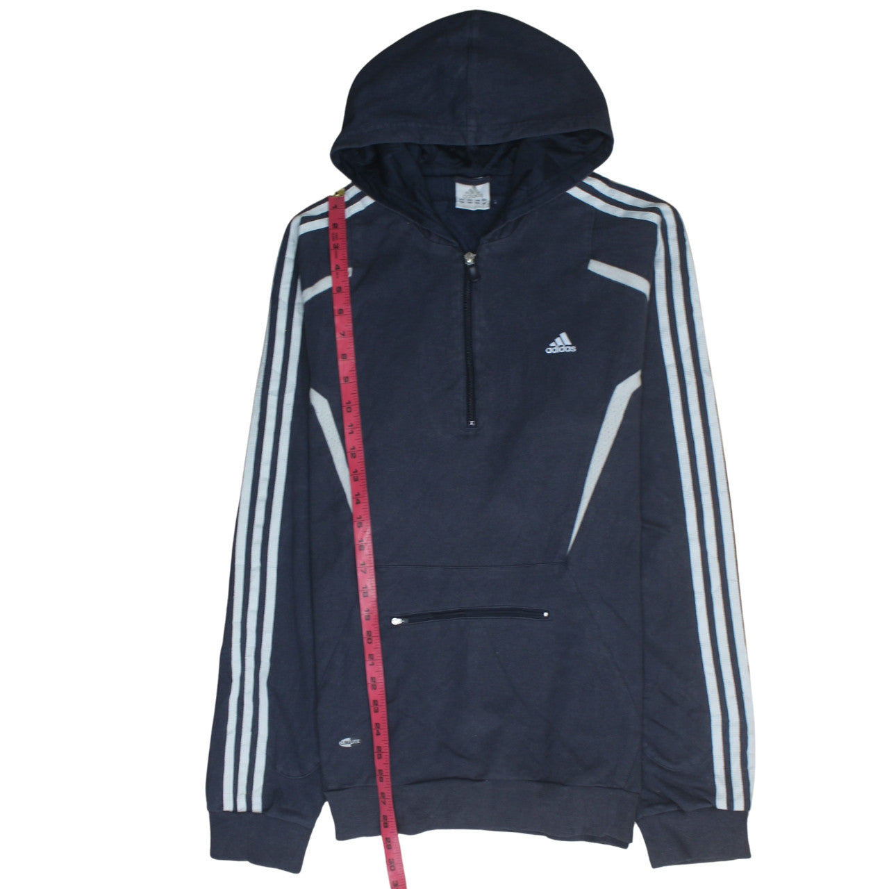 Adidas Mens Blue 1/2 Zip Hooded Sweatshirt L Sportswear Hoodie