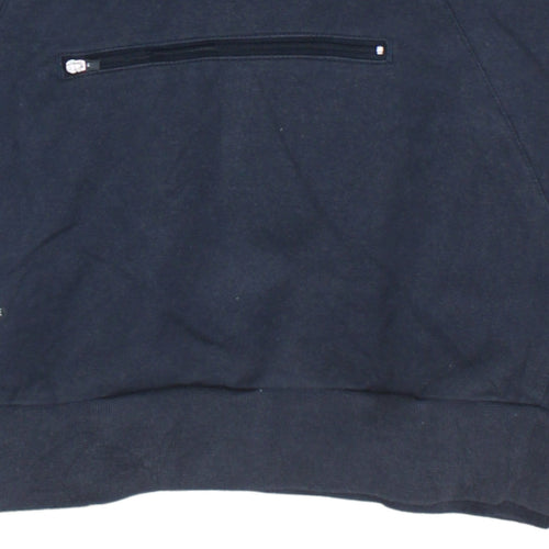 Adidas Mens Blue 1/2 Zip Hooded Sweatshirt L Sportswear Hoodie