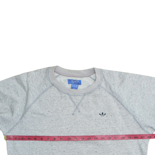 Adidas Mens Grey Crew Neck Pullover Sweatshirt Size M