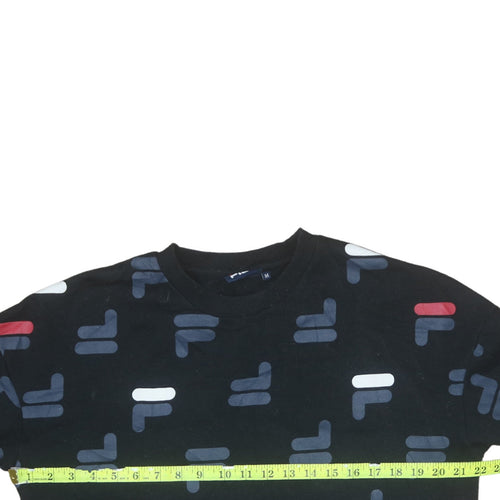 Fila Women's Black Graphic Print Pullover Sweatshirt Size M