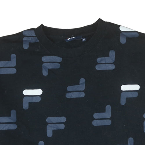 Fila Women's Black Graphic Print Pullover Sweatshirt Size M
