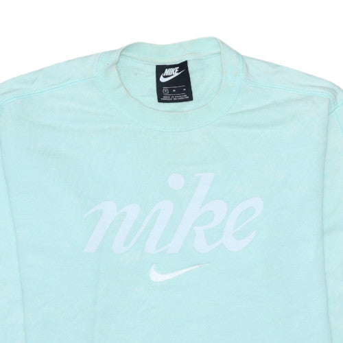 Nike Womens Mint Green Cropped Pullover Sweatshirt Size M