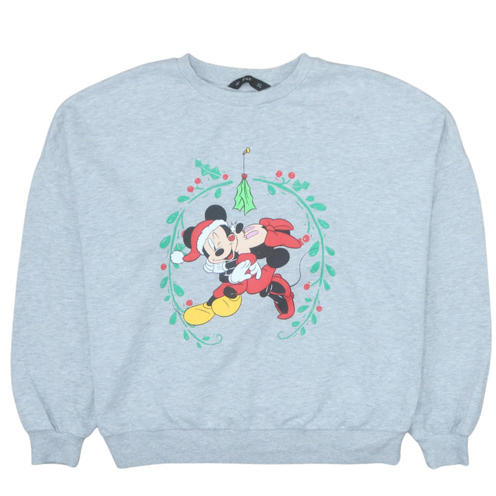 Disney Women Grey Christmas Mickey & Minnie Sweatshirt UK 10