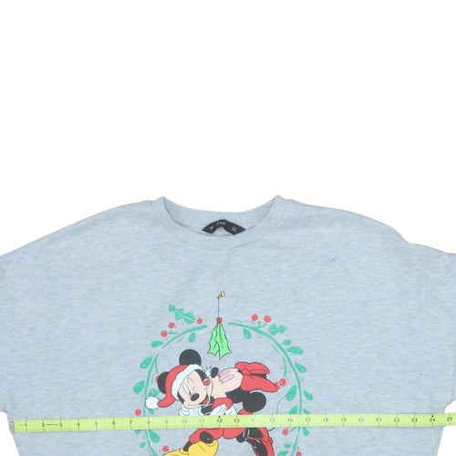 Disney Women Grey Christmas Mickey & Minnie Sweatshirt UK 10