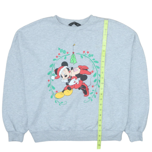 Disney Women Grey Christmas Mickey & Minnie Sweatshirt UK 10