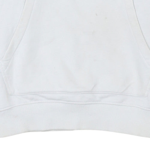Napapijri Mens White Pullover Hoodie M Regular Fit Logo Fleece