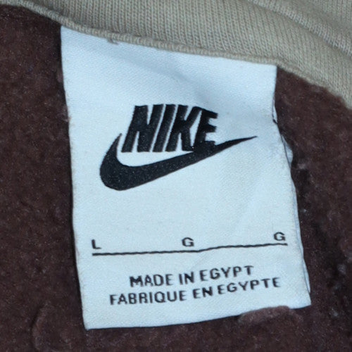 Nike Women’s Brown Colourblock Pullover Hoodie Size L