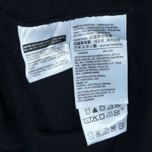 Levi's Womens Black Large Pullover Hoodie Embroidered Logo Cotton Blend