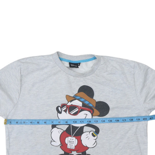 Disney Men's Grey Mickey Mouse Graphic Pullover Sweatshirt M