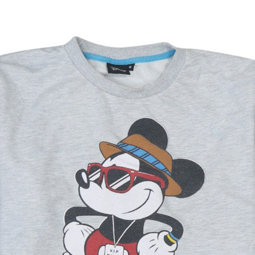 Disney Men's Grey Mickey Mouse Graphic Pullover Sweatshirt M