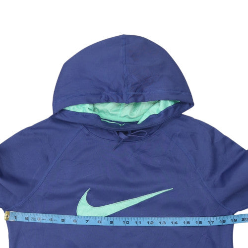 Nike Womens Blue Dri-Fit Pullover Hoodie Size S Polyester