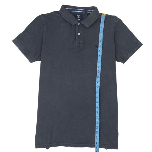 Superdry Mens Black Cotton Polo Shirt Size M Classic Fit