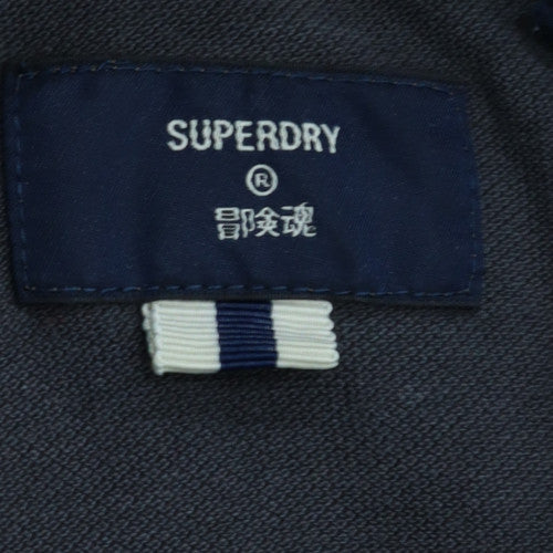 Superdry Mens Black Cotton Polo Shirt Size M Classic Fit