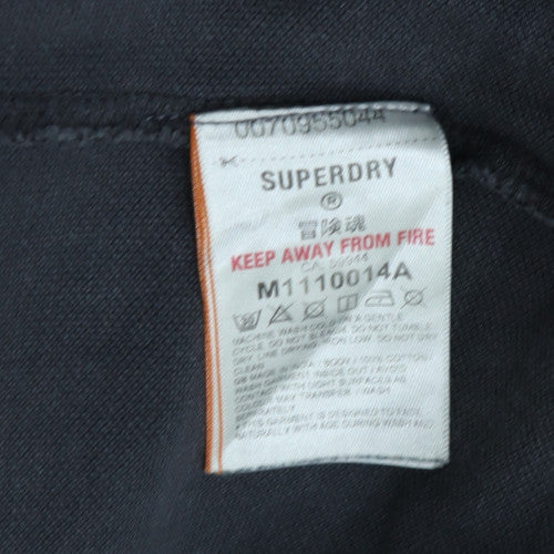 Superdry Mens Black Cotton Polo Shirt Size M Classic Fit