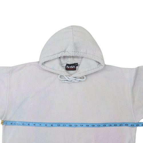 boohooMAN NASA Men's White Pullover Hoodie Size S Graphic Sweatshirt