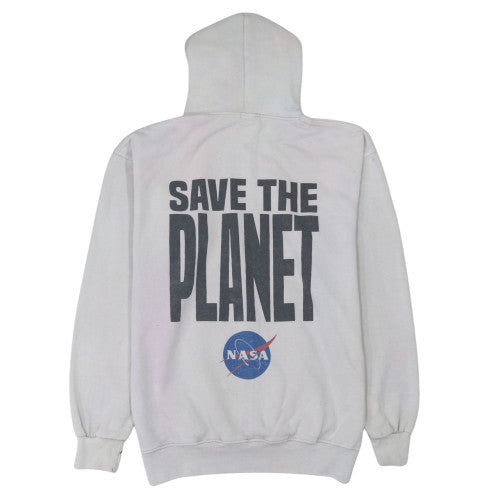 boohooMAN NASA Men's White Pullover Hoodie Size S Graphic Sweatshirt