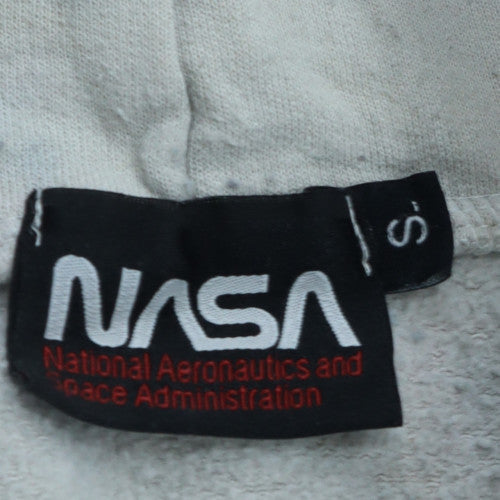 boohooMAN NASA Men's White Pullover Hoodie Size S Graphic Sweatshirt