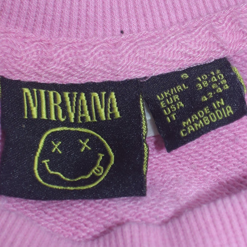 Nirvana Women's Pink Graphic Pullover Sweatshirt Size S Crew Neck