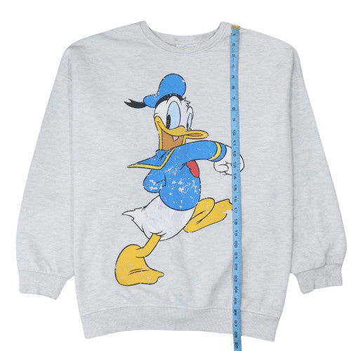 Disney Mickey & Friends Womens Grey Donald Duck Sweatshirt Size M 12/14
