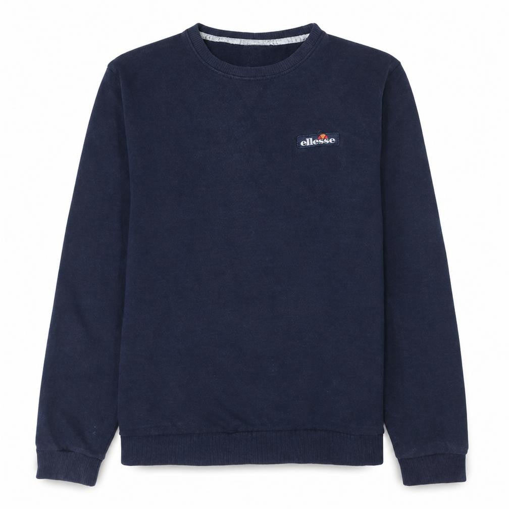 Front view of Ellesse Men's Blue Crew Neck Pullover Sweatshirt L