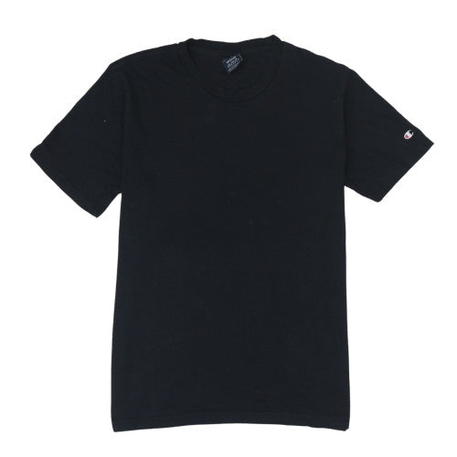 Champion Men's Black Crew Neck Short Sleeve Cotton T-Shirt Medium