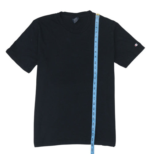 Champion Men's Black Crew Neck Short Sleeve Cotton T-Shirt Medium