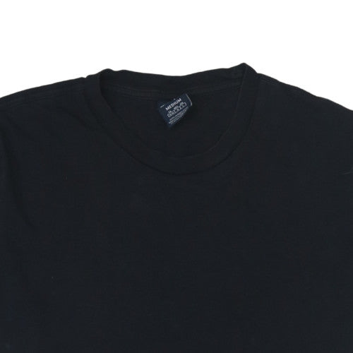 Champion Men's Black Crew Neck Short Sleeve Cotton T-Shirt Medium