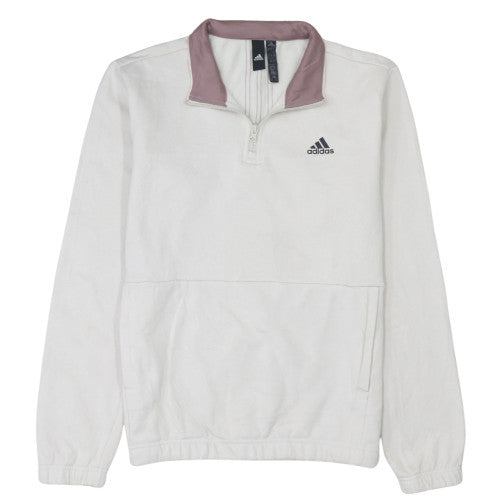 Adidas Women’s Ivory 1/4 Zip Pullover Sweatshirt M