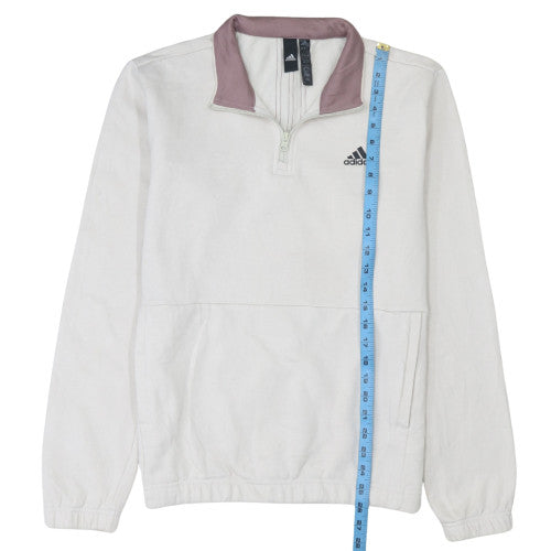 Adidas Women’s Ivory 1/4 Zip Pullover Sweatshirt M